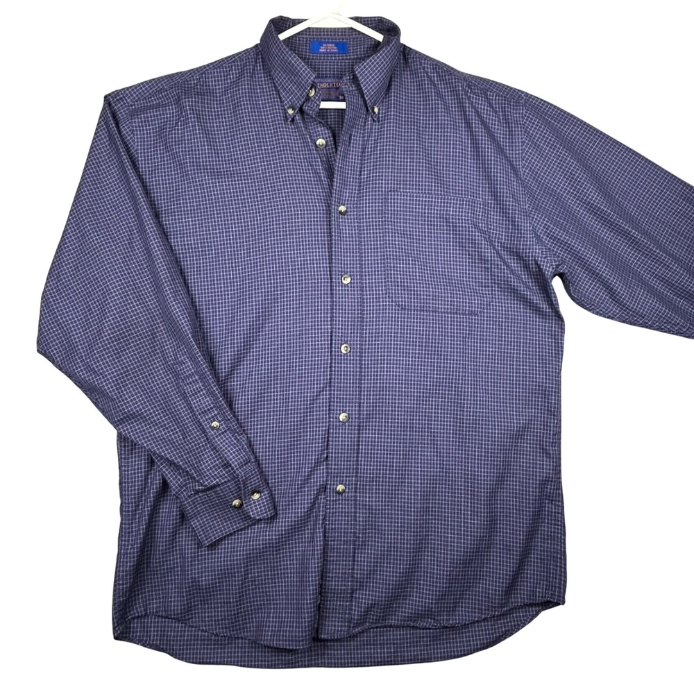 Pendleton Men's Long Sleeve Plaid Button Down Shirt Cotton Size Medium